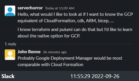 chat about Google Cloud Deployment Manager